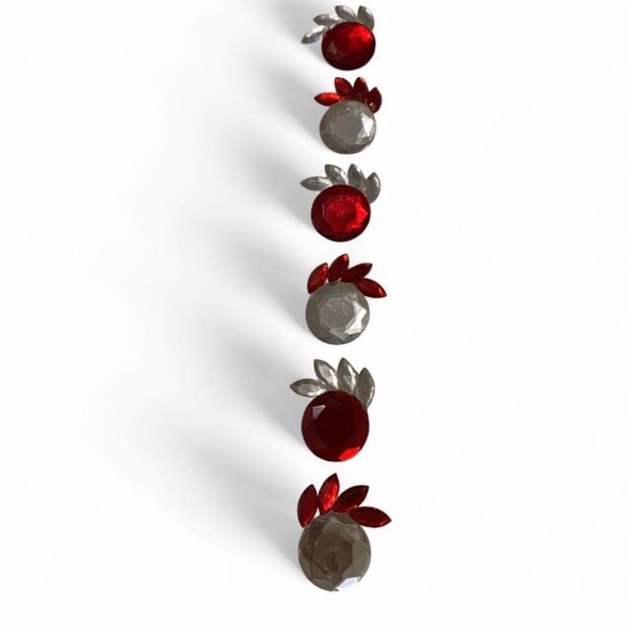 Red and Silver Gemstone Button Covers - Picture 1 of 7